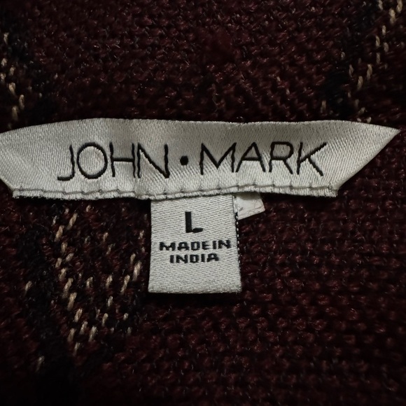 Boho Southwestern Sleeveless Cardigan Fringe Vest John Mark Burgundy large - Picture 2 of 12